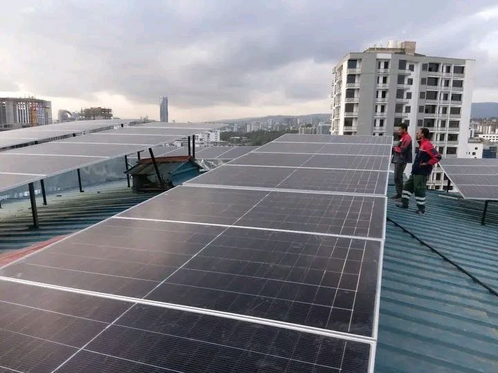 Rooftop solar panel installation in Addis Ababa
